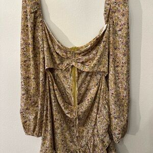 PrettyLittleThing Floral Mini Dress in Yellow and Purple